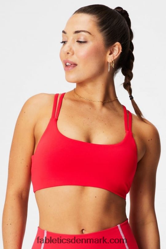 Fabletics Kvinder den vigtigste bh med lav effekt PNX2T1450 klassisk kirsebær