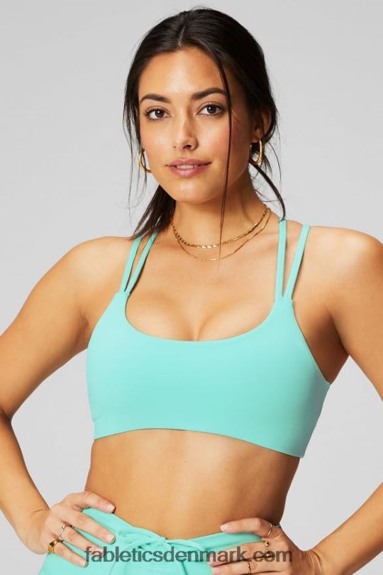 Fabletics Kvinder den vigtigste bh med lav effekt PNX2T1453 neon ved poolen