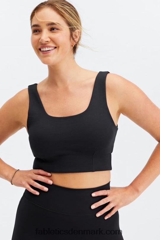 Fabletics Kvinder efterårs low impact sports bh PNX2T1597 sort
