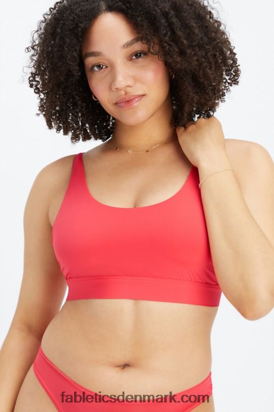 Fabletics Kvinder fin touch bralette med rund hals PNX2T1571 jordbær rød