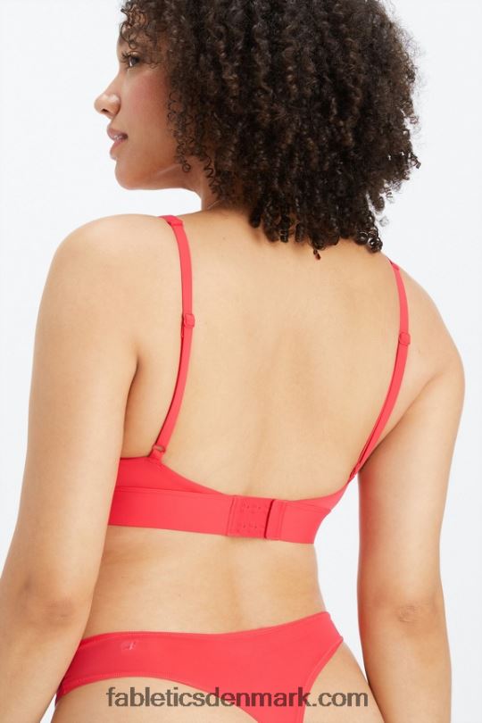 Fabletics Kvinder fin touch bralette med rund hals PNX2T1571 jordbær rød