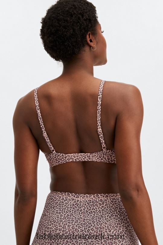 Fabletics Kvinder fin touch trekant bralette PNX2T1543 støvet roset leopardplet