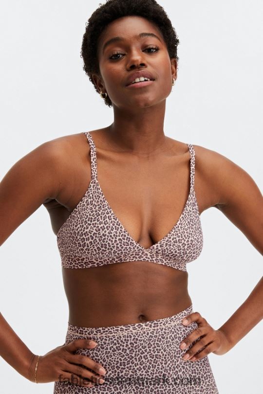 Fabletics Kvinder fin touch trekant bralette PNX2T1543 støvet roset leopardplet