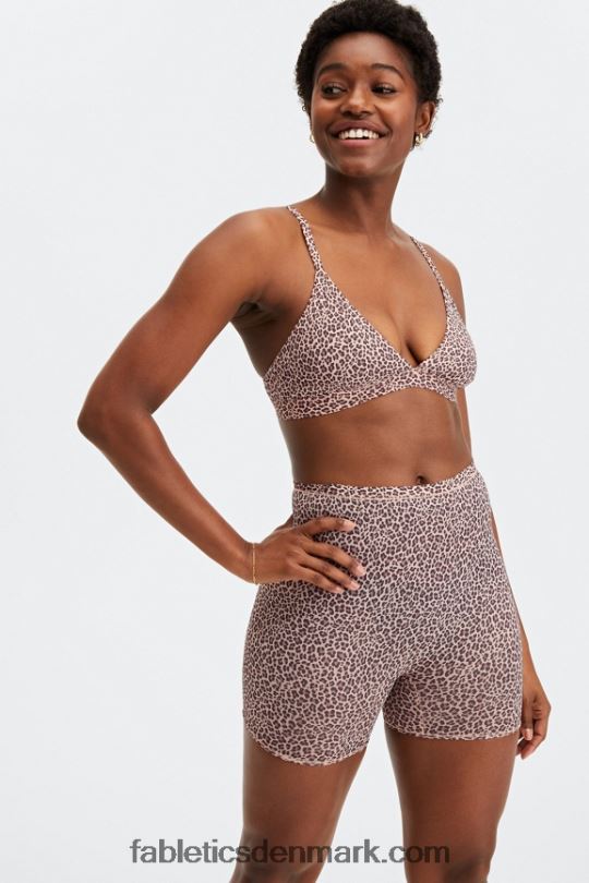 Fabletics Kvinder fin touch trekant bralette PNX2T1543 støvet roset leopardplet