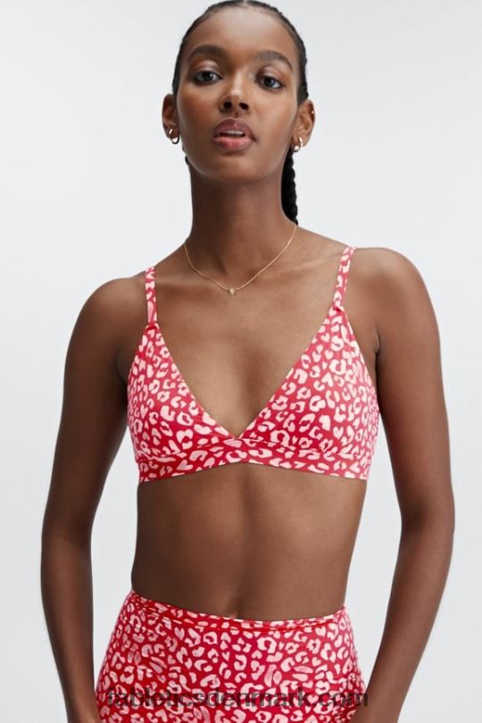 Fabletics Kvinder fin touch trekant bralette PNX2T1546 haute rød leopard kys