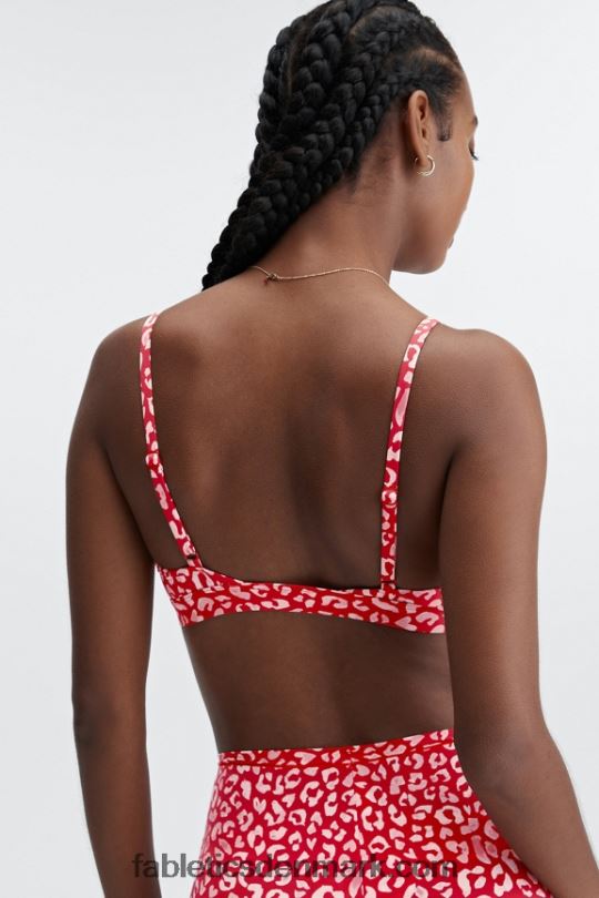 Fabletics Kvinder fin touch trekant bralette PNX2T1546 haute rød leopard kys