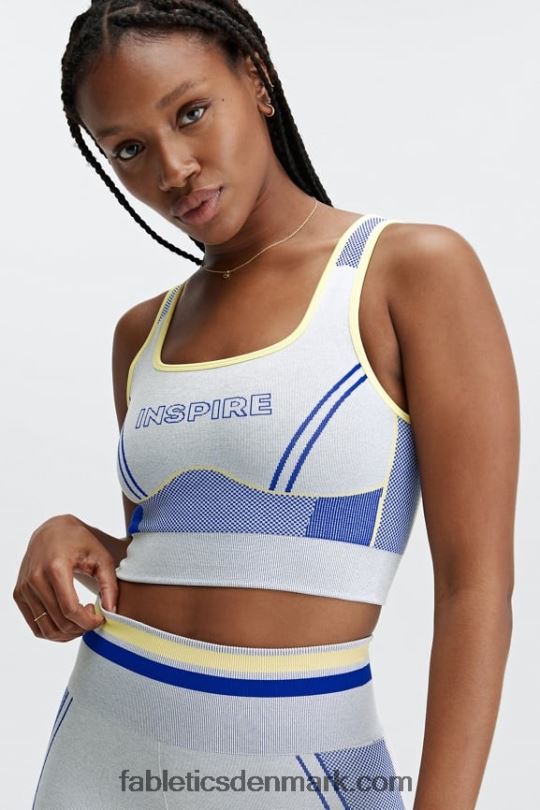 Fabletics Kvinder inspirere sømløs panel sports bh PNX2T1632 blød gråmeleret multi