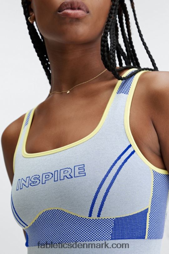 Fabletics Kvinder inspirere sømløs panel sports bh PNX2T1632 blød gråmeleret multi