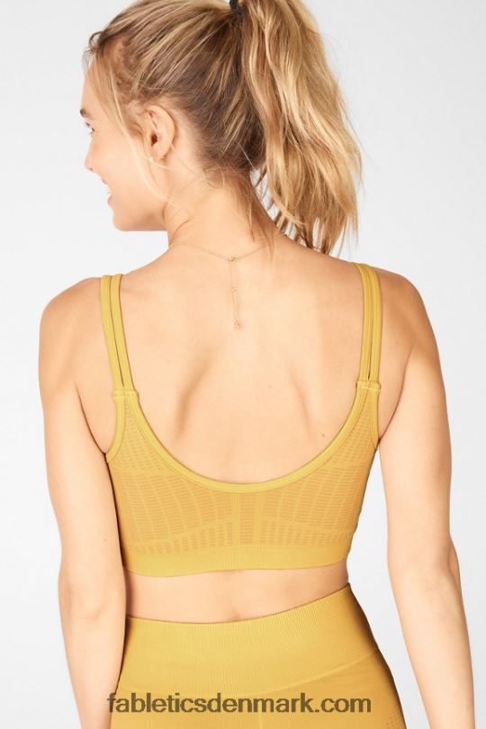 Fabletics Kvinder ivana sømløs sports-bh PNX2T1664 mørk pasta/gylden
