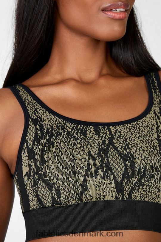 Fabletics Kvinder kamila sømløs bh PNX2T1669 grønne krybdyr/sort