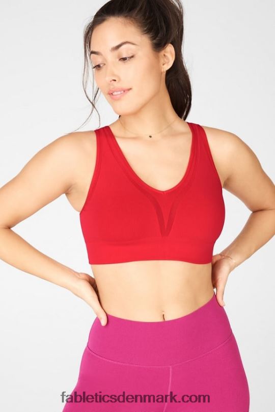 Fabletics Kvinder katrina sports-bh med lav slagkraft PNX2T1660 rødt æble
