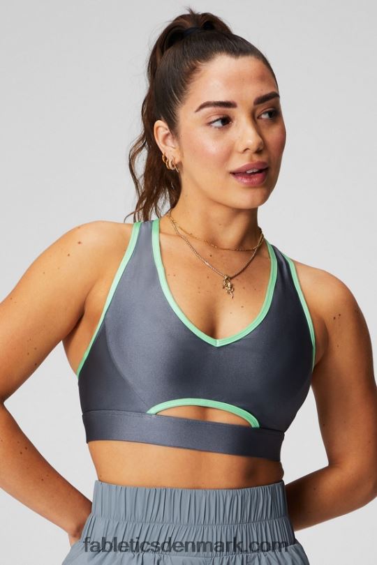 Fabletics Kvinder low impact nøglehul sports bh PNX2T1489 stormsky/sukkerkalkglans