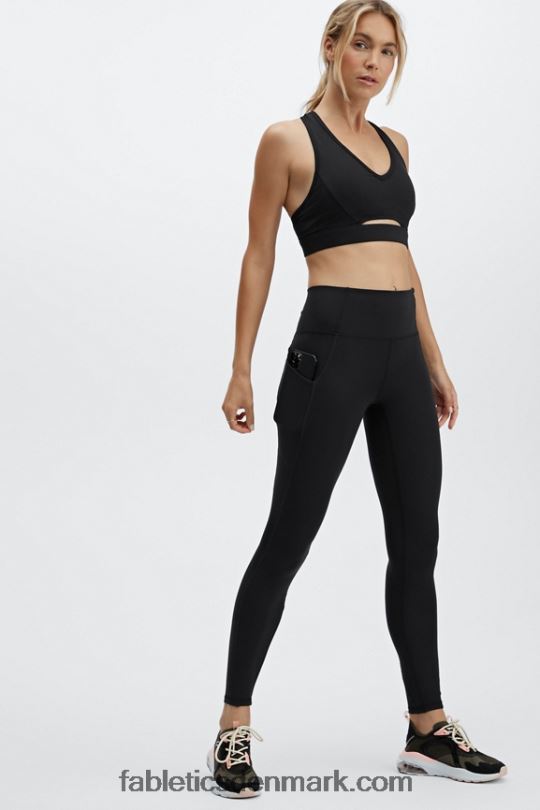 Fabletics Kvinder low impact nøglehul sports bh PNX2T1490 sort