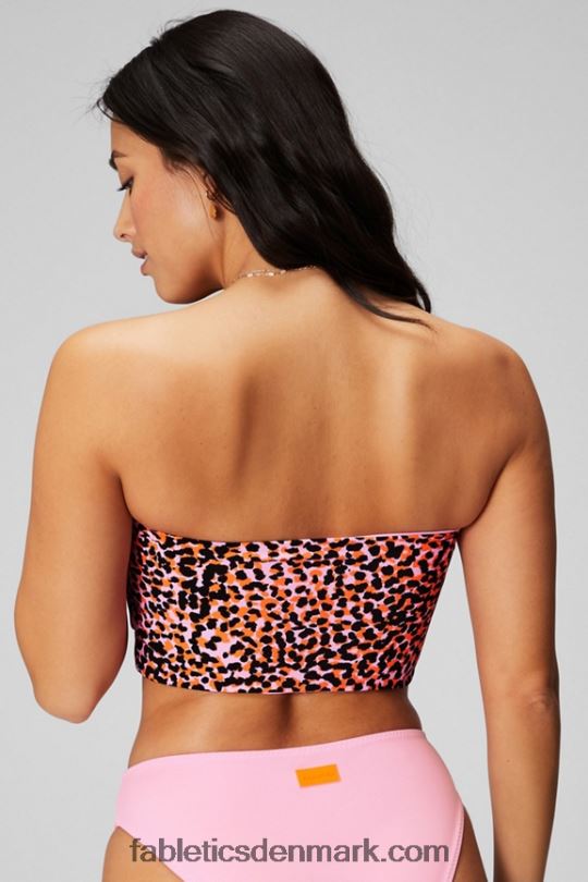 Fabletics Kvinder multi-wear bandeau badetop PNX2T1503 lyse ballerina/flash orange safari spots/sort