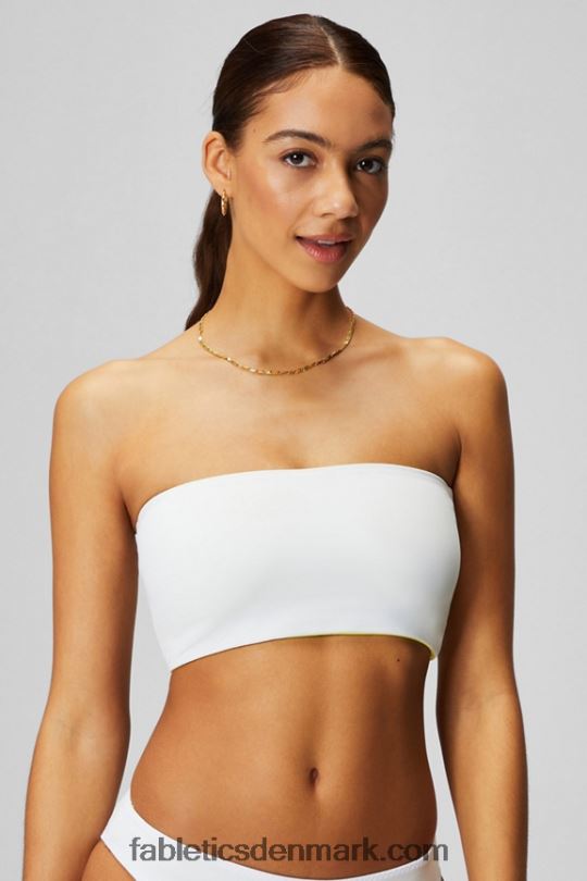 Fabletics Kvinder multi-wear bandeau badetop PNX2T1505 syrlig citron/klassisk hvid