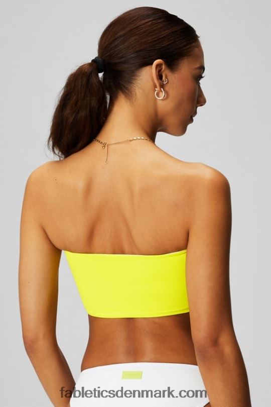 Fabletics Kvinder multi-wear bandeau badetop PNX2T1505 syrlig citron/klassisk hvid