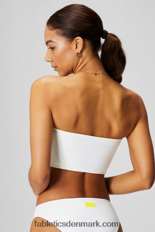 Fabletics Kvinder multi-wear bandeau badetop PNX2T1505 syrlig citron/klassisk hvid