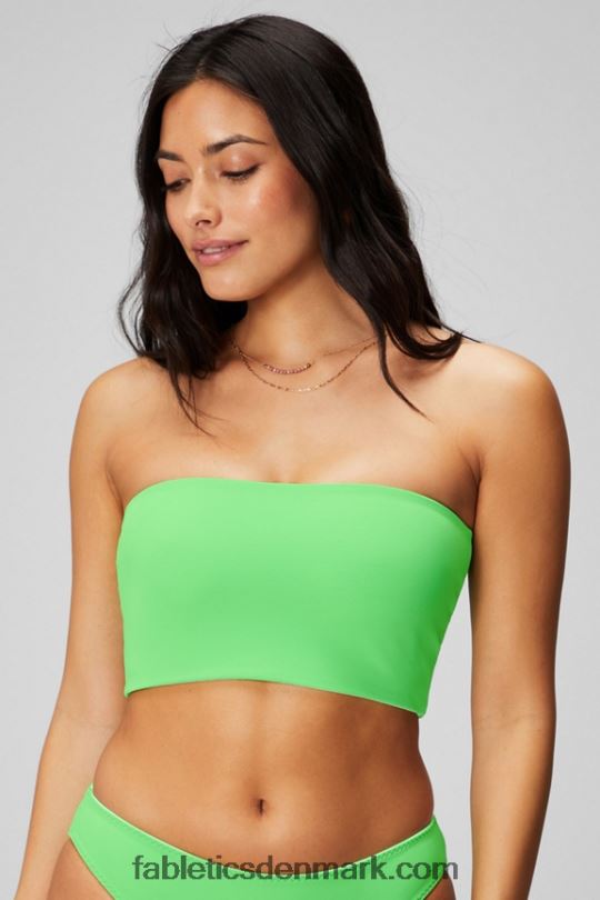 Fabletics Kvinder multi-wear bandeau badetop PNX2T1506 sukkeret lime/hyper græs