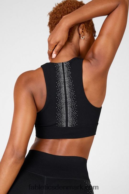 Fabletics Kvinder oaklyn reflekterende sculptknit bh PNX2T1686 sort/reflekterende sølv