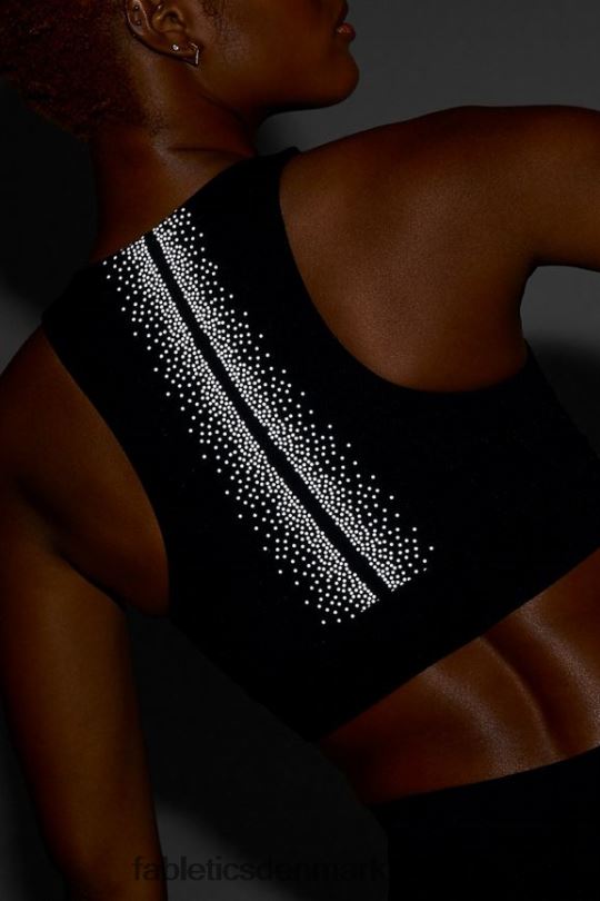 Fabletics Kvinder oaklyn reflekterende sculptknit bh PNX2T1686 sort/reflekterende sølv
