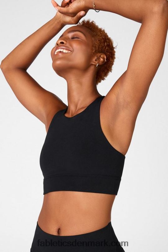 Fabletics Kvinder oaklyn reflekterende sculptknit bh PNX2T1686 sort/reflekterende sølv