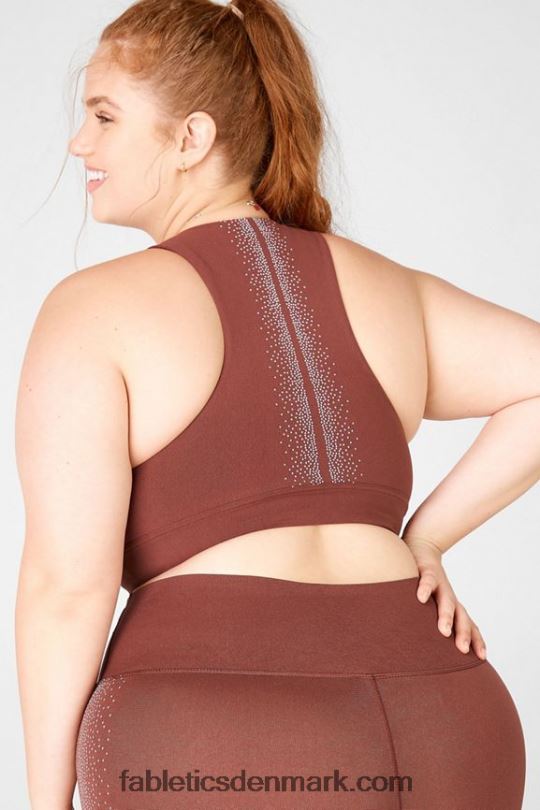 Fabletics Kvinder oaklyn reflekterende sculptknit bh PNX2T1688 kastanje/reflekssølv