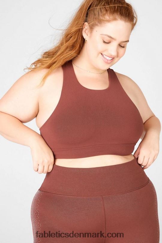 Fabletics Kvinder oaklyn reflekterende sculptknit bh PNX2T1688 kastanje/reflekssølv