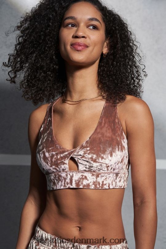 Fabletics Kvinder oasis knust velour twist sports bh PNX2T1528 Bamse