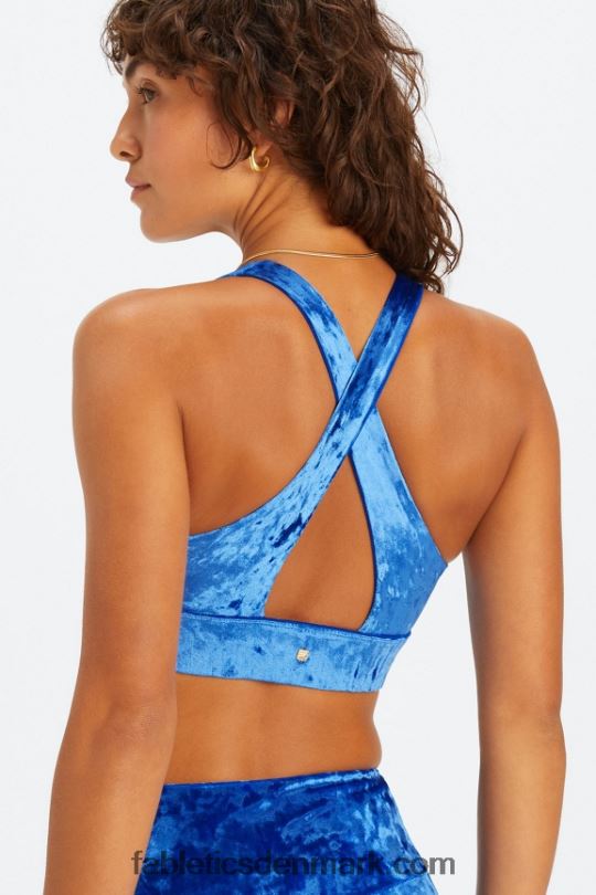 Fabletics Kvinder oasis knust velour twist sports bh PNX2T1529 celeste