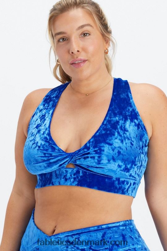 Fabletics Kvinder oasis knust velour twist sports bh PNX2T1530 celeste