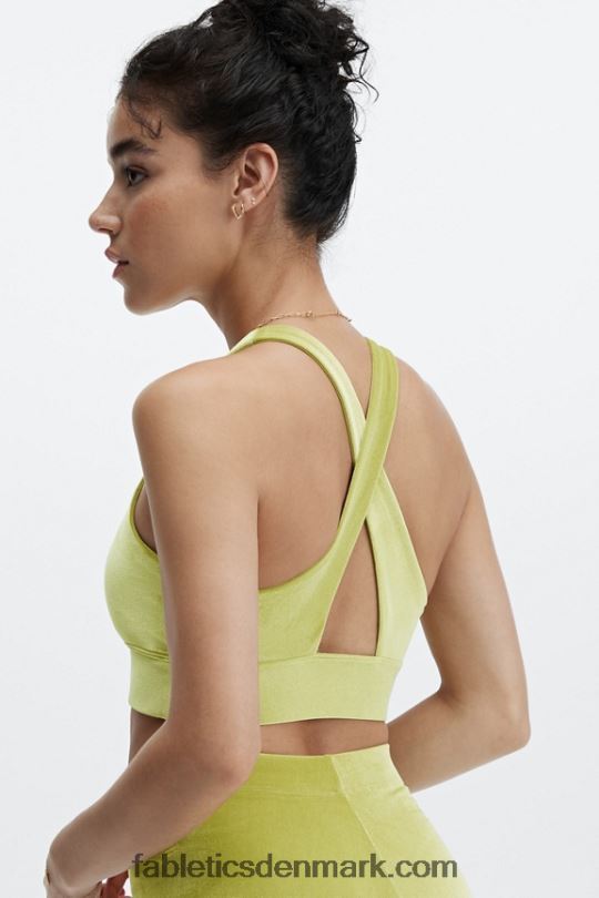 Fabletics Kvinder oasis twist velour sports bh PNX2T1637 gyldne blade