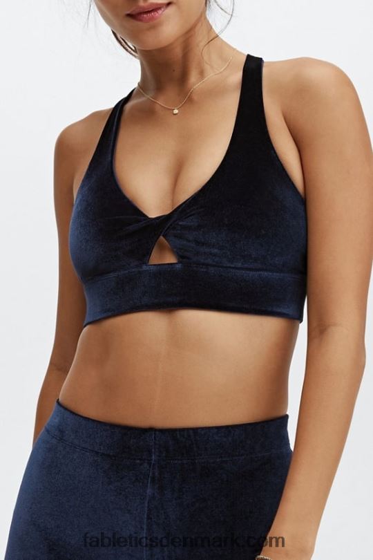Fabletics Kvinder oasis twist velour sports bh PNX2T1639 dyb flåde
