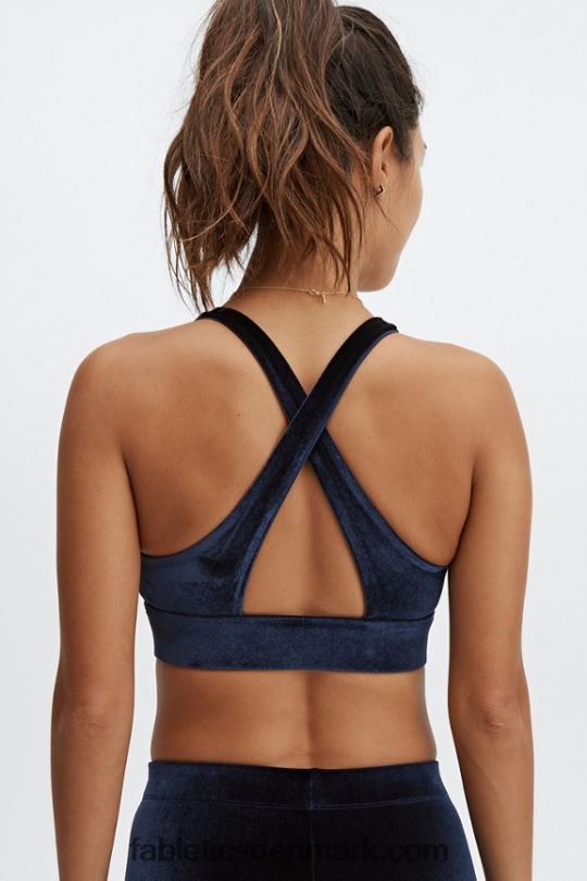 Fabletics Kvinder oasis twist velour sports bh PNX2T1639 dyb flåde