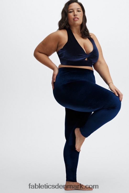 Fabletics Kvinder oasis twist velour sports bh PNX2T1640 dyb flåde