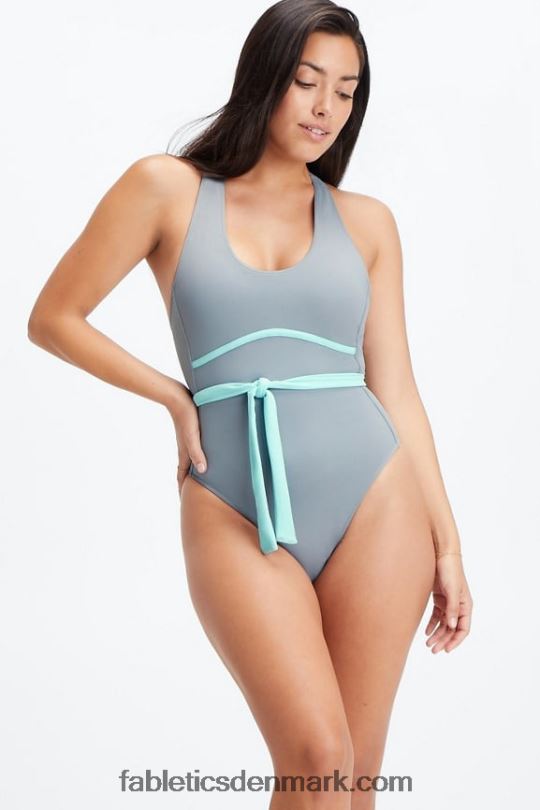 Fabletics Kvinder racerback badedragt med snørebånd PNX2T1610 regnsky/blå himmel