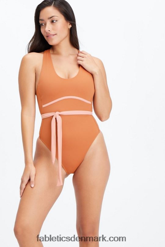 Fabletics Kvinder racerback badedragt med snørebånd PNX2T1611 sequoia/pink nuance