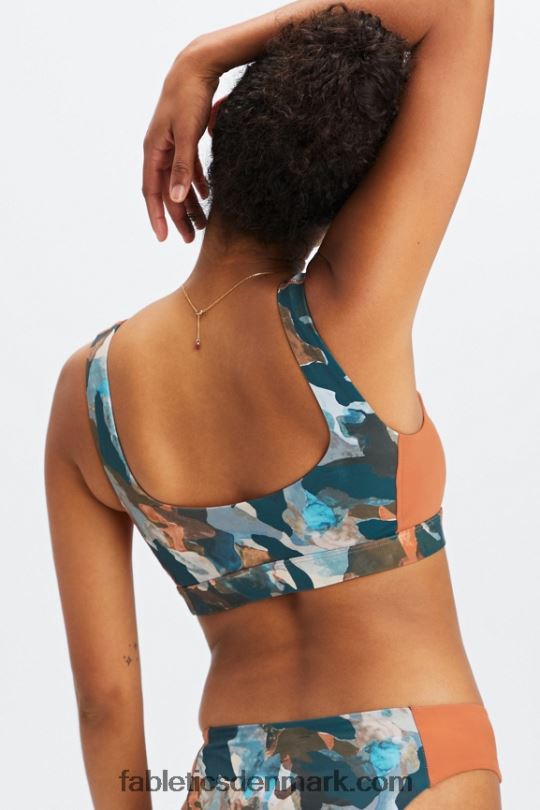 Fabletics Kvinder scoop back svømme bh PNX2T1606 pensel camo/sequoia
