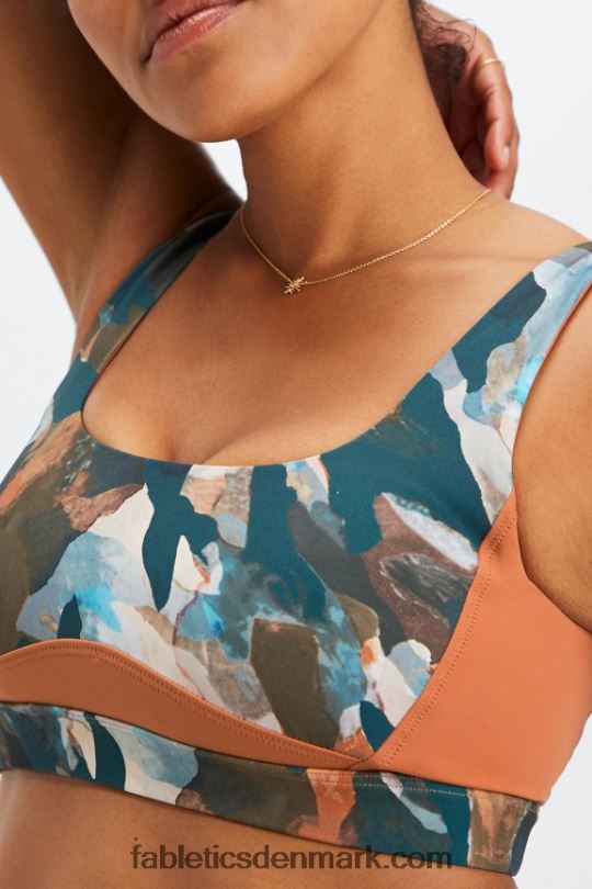 Fabletics Kvinder scoop back svømme bh PNX2T1606 pensel camo/sequoia