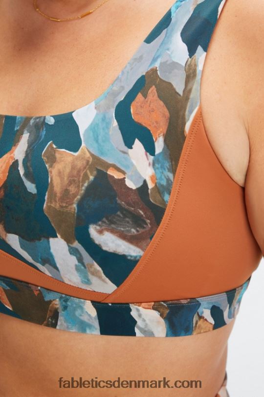 Fabletics Kvinder scoop back svømme bh PNX2T1607 pensel camo/sequoia