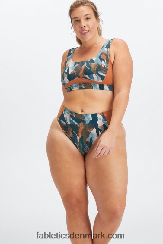 Fabletics Kvinder scoop back svømme bh PNX2T1607 pensel camo/sequoia