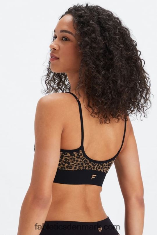 Fabletics Kvinder sky sømløs midi bralette PNX2T1511 bølget gepard/sort