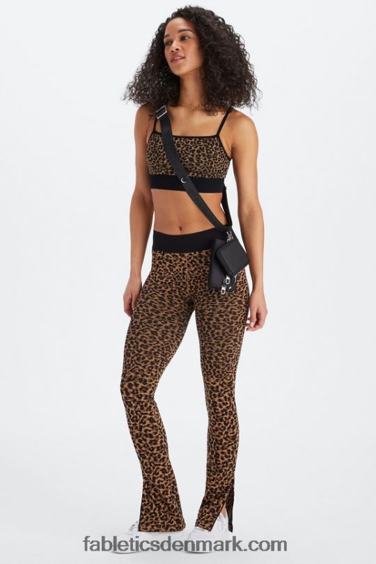 Fabletics Kvinder sky sømløs midi bralette PNX2T1511 bølget gepard/sort