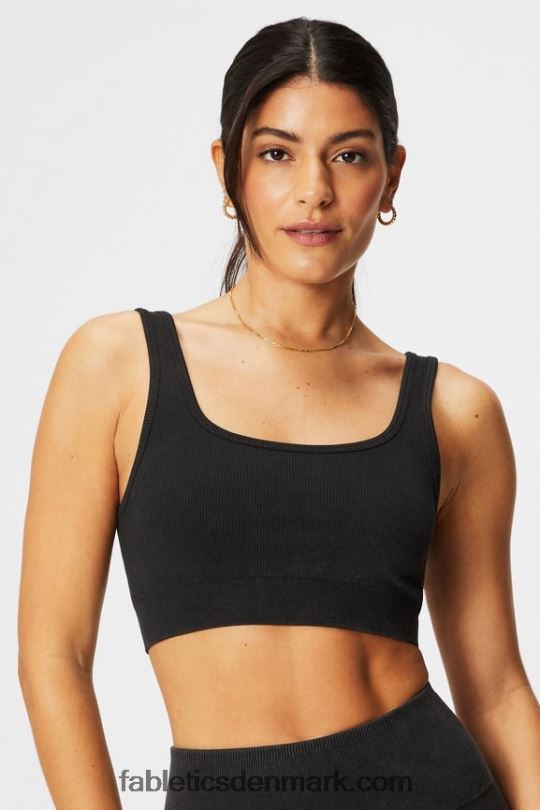 Fabletics Kvinder sky sømløs scoop back bh PNX2T1483 vintage sort
