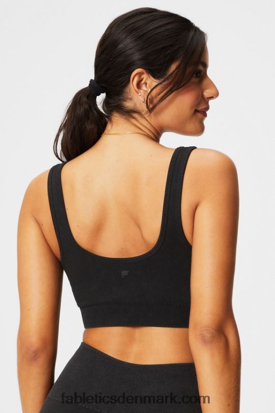 Fabletics Kvinder sky sømløs scoop back bh PNX2T1483 vintage sort