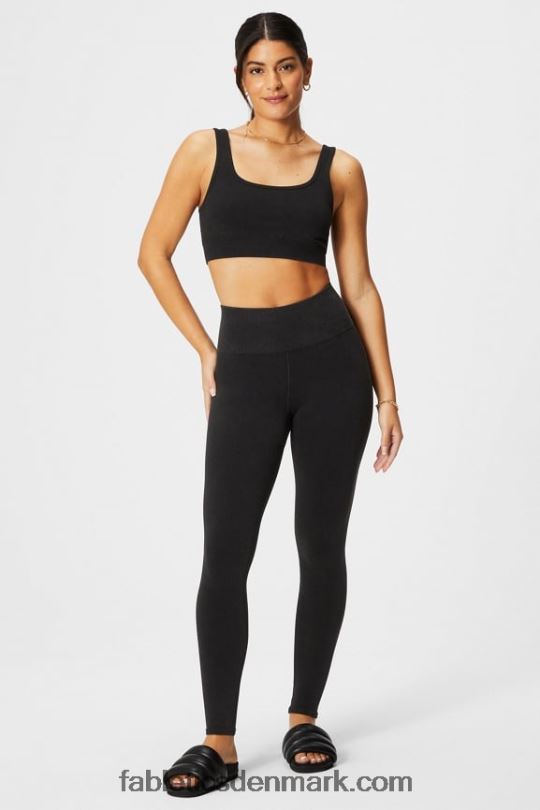 Fabletics Kvinder sky sømløs scoop back bh PNX2T1483 vintage sort