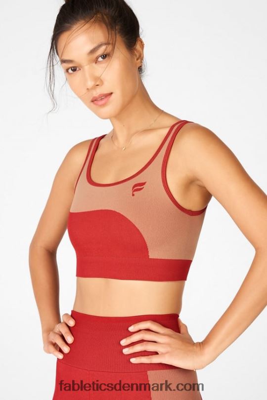 Fabletics Kvinder solrig vendbar sports-bh med lav slagkraft PNX2T1662 haute rød/ahorn