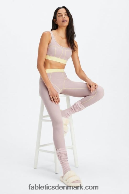 Fabletics Kvinder vaffel bh PNX2T1533 dæmpet lilla/smør