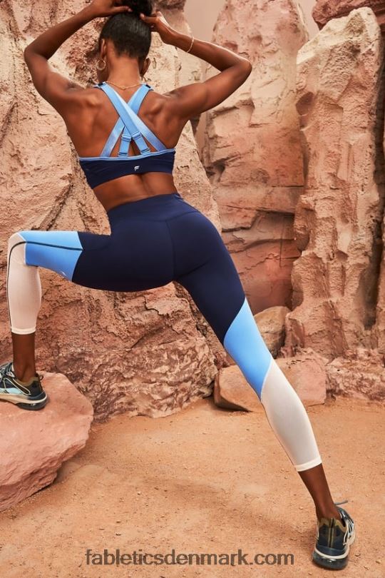 Fabletics Kvinder belle high impact sports bh PNX2T1400 dyb marineblå/kornblomst
