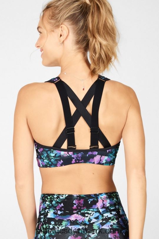 Fabletics Kvinder belle high impact sports bh PNX2T1409 graffiti blomstret/sort