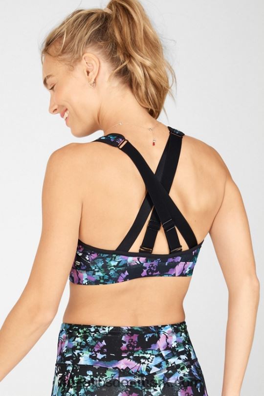 Fabletics Kvinder belle high impact sports bh PNX2T1409 graffiti blomstret/sort